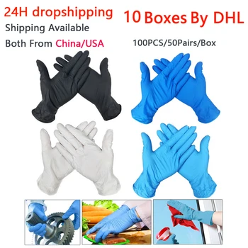

50/100PCS Black Disposable Gloves Latex Dishwashing/Kitchen/Medical /Work/Rubber/Garden Gloves Universal For Left and Right Hand
