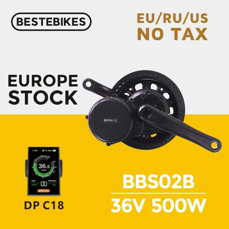 

Bafang BBS02B BBS02 36V 500W Mid Drive Motor 8fun Bicycle Electric eBike Conversion Kit DPC18 C965 eBike Display NO TAX