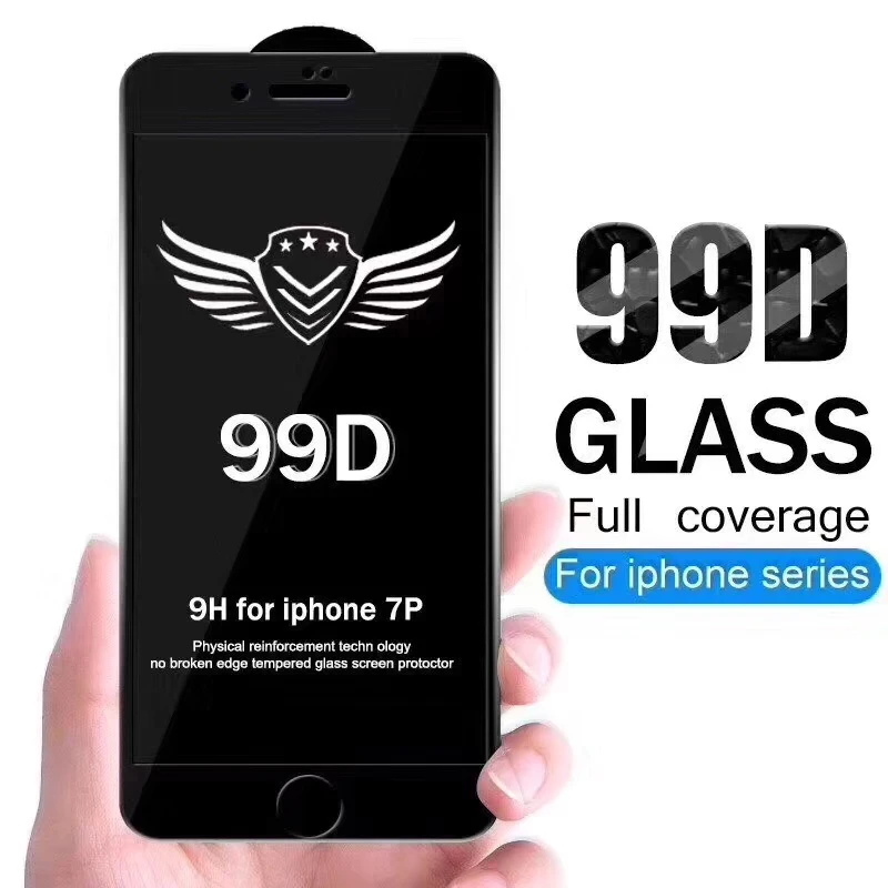 

99D Protective Tempered Glass For iphone 7 6 6s 8 Plus XS Max XR Back Glass For iphone 7 X XS Screen Protector Glass Accessories