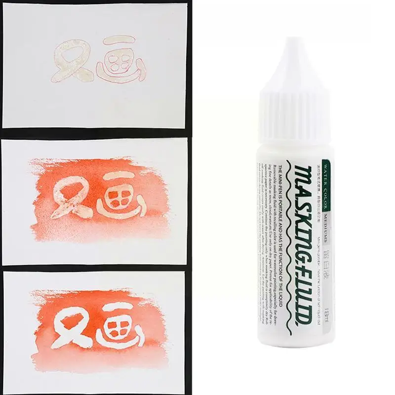 Art Masking Fluid Stay White Pigment Cover Office School Watercolor Stationery Supplies Tube Liquid School Supplies 1pcs watercolor masking liquid