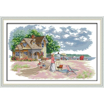 

Everlasting Love Outdoor Activities Chinese Cross Stitch Kits Ecological Cotton Stamped 11CT DIY New Year Decorations For Home