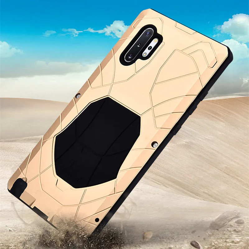 

IMATCH Daily Waterproof Case For Samsung Galaxy Note 10/Note 10 Plus Luxury Metal Silicone cover 360 Full Protection Phone Cases