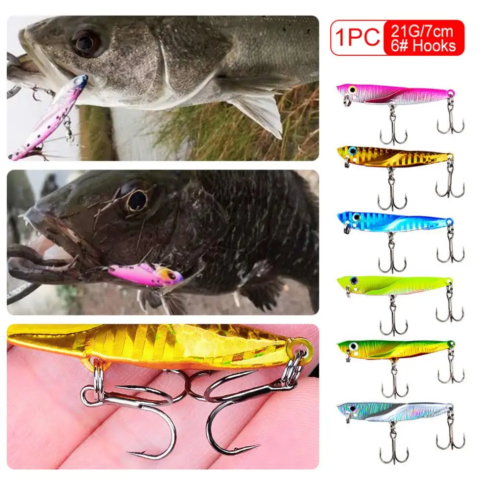 

1pcs Metal VIB Lure 7cm 21g Long Shot Sink Iron Fishing Lead Bait 6 Colors Optional