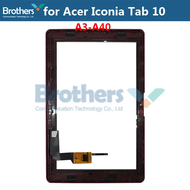 Планшет, сенсорный экран для acer Iconia Tab 10 A3-A40, B3-A40, сенсорный дигитайзер, переднее стекло с рамкой 10,1 '', замена панели, протестировано - Цвет: A3-A40 with RedFrame