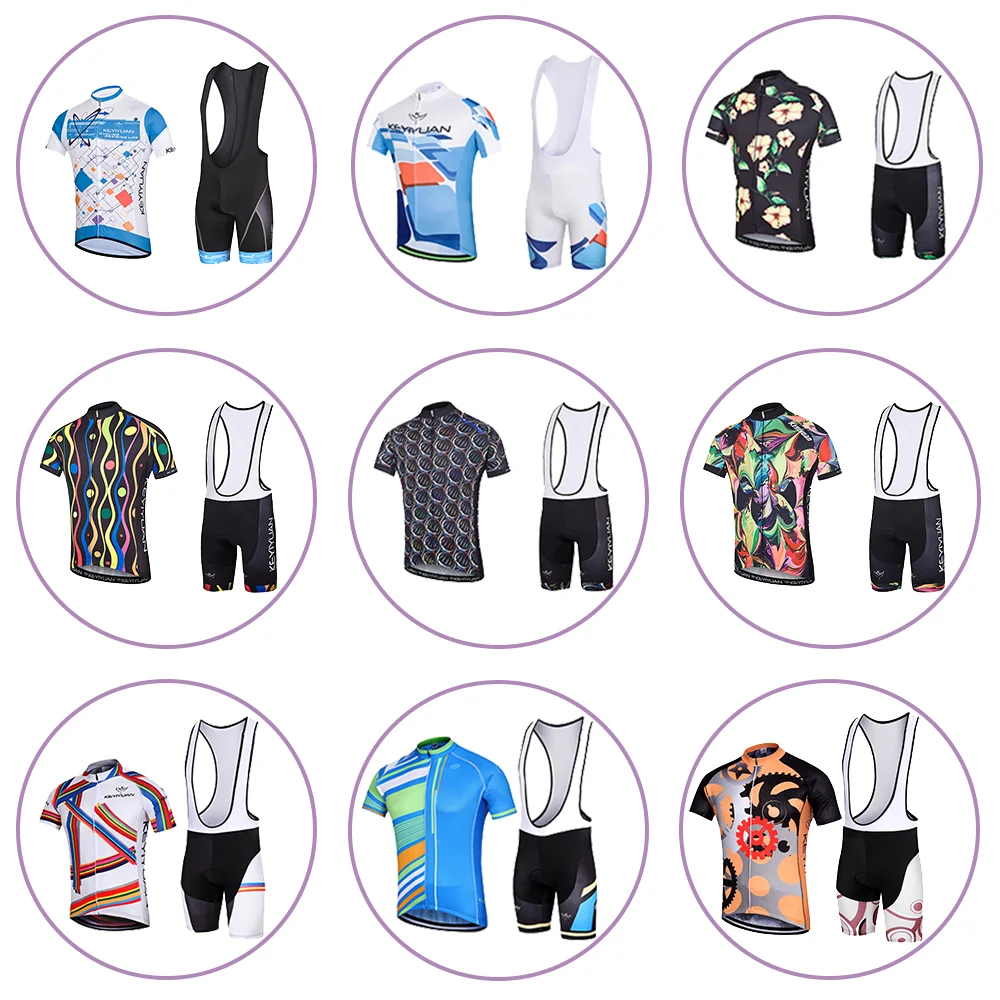 

KEYIYUAN Summer Men Short Sleeve Cycling Jersey Set Bicycle Clothing MTB Bike Clothes Suit Ropa Bicicleta Hombre Roupa Ciclismo