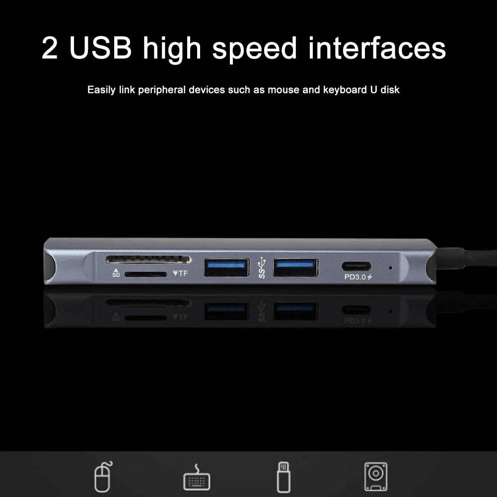 USB 3,1 type-C концентратор к HDMI адаптер 4K Thunderbolt 3 USB C концентратор с концентратором 3,0 TF sd-ридер слот PD для MacBook Pro huawei mate 30