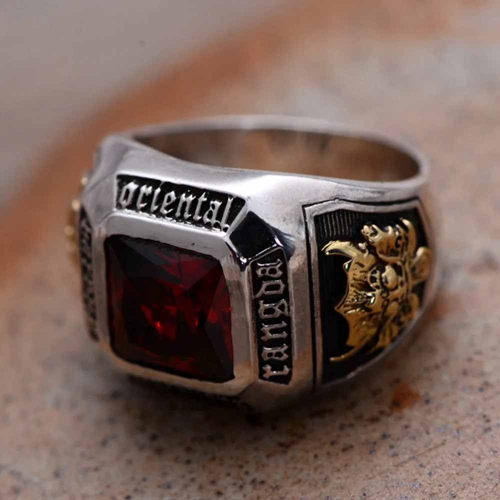 男性用スターリングシルバーリングs925,ヴィンテージ,タイ