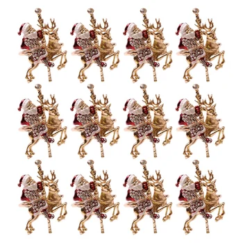 

12 / PCS Christmas Reindeer Napkin Ring Button Restaurant Hotel Dining Table Santa Claus Napkin Ring