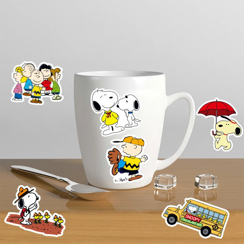 50/100pcs Cartoon Snoopy Stickers for Laptop Skateboard Luggage Decal Office Toy Appliances Netbook Waterproof Stickers