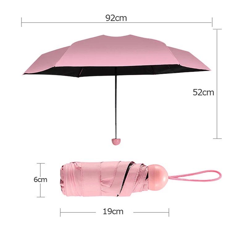 Модный портативный мини-капсула анти-УФ зонтик для защиты от ветра Складные карманные зонтики дождь для женщин и мужчин