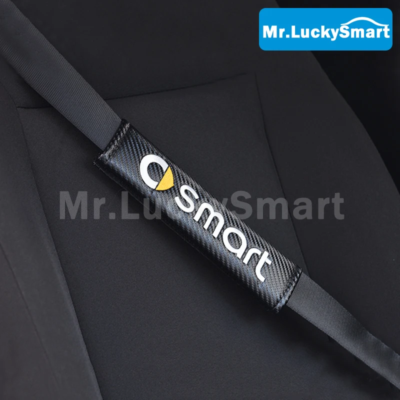 Car Seat Belt Shoulder PU Leather Protection Cover For Mercedes Smart 451  453 Fortwo Forfour Car Products Interior Accessories