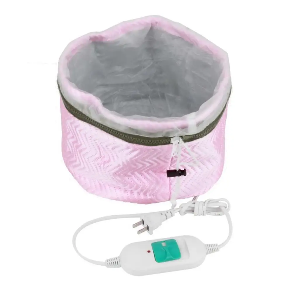 Thermostatic Electric Hair Cap Thermal Treatment Beauty Steamer SPA Nourishing Hair Care Cap Style Maker - Цвет: Pink