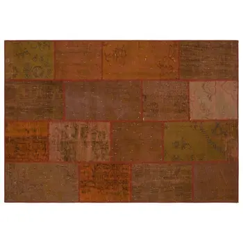 

Handmade Brown Vintage Overdyed Patchwork Area Rug 160x230 Cm-5'3''X7'7''