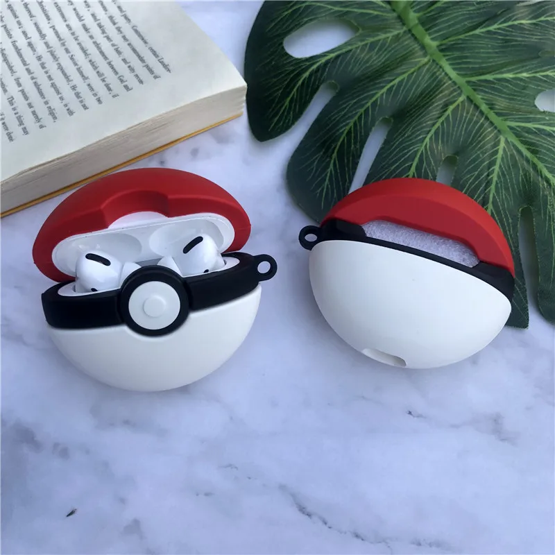 Airpods 3 airpods pro мультяшный Pokeball милый чехол для Apple, беспроводная Bluetooth гарнитура, Airpods, силиконовый чехол, Funda
