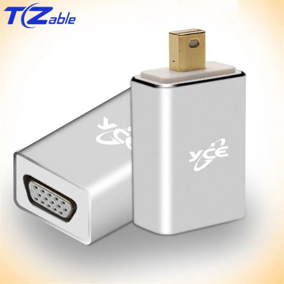 Mini display port to VGA Video Adapter 1080p Мужской и женский Дисплей Thunderbolt порт VGA кабели для Macbook Pro Air Silver