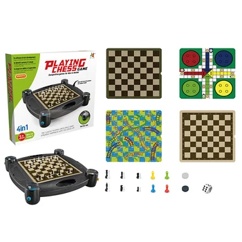

4-in-1 Children Chess Game Board Game Toy Set with Bracket for Kids Learning and Educational - NO.895C