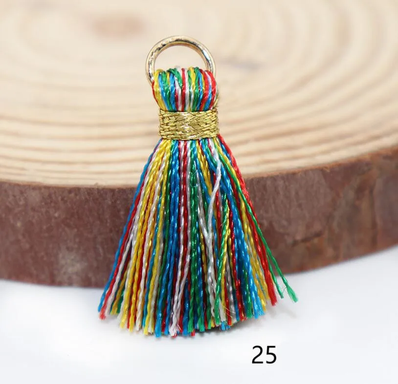25 Mix Color 10 шт. 2 см красочные полиэфирные кисточки мини-кисточка бахрома ювелирные аксессуары-кулоны застежки для сережек DIY материал декор кисточкой Кружева - Цвет: 25 Mix Color