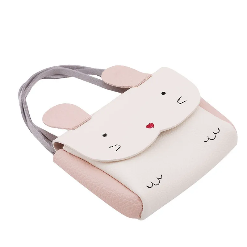 beige Кошелек из искусственной кожи для девочек, кошелек, Детский кошелек с кроликом, сумка на одно плечо, маленький кошелек для монет, кошелек для детей, кошелек для младенцев - Цвет: beige
