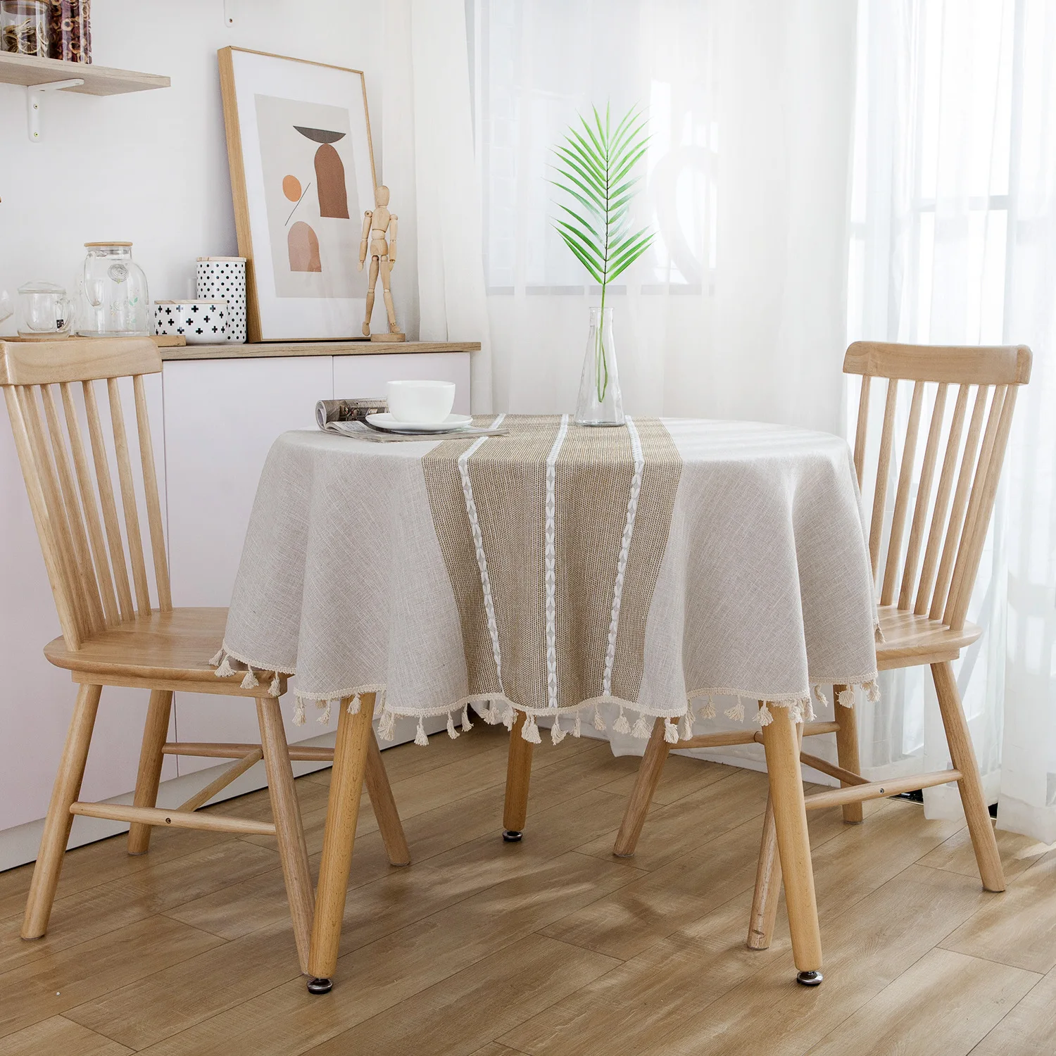  GIANTEX Decorative Table Cloth Cotton Tablecloth Round Tablecloths Dining Table Cover Obrus Tafelkl