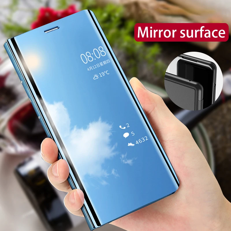 

Smart Mirror Flip Phone Case For Xiaomi Redmi GO Cover Leather Stand Phone Armor Case Redmi GO RedmiGO ksiomi Back Cases Cover