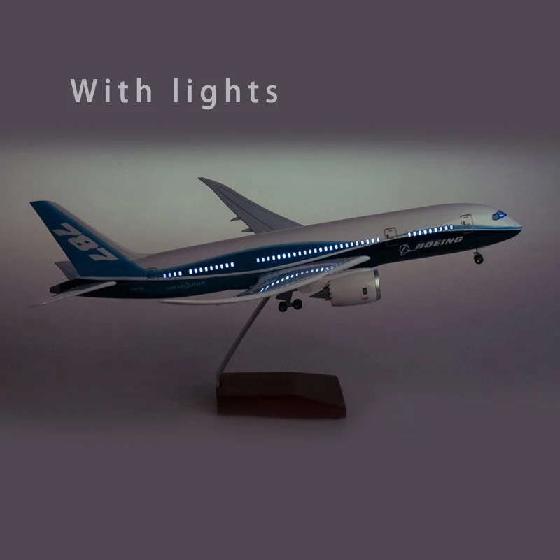 JASON TUTU 46cm Original Boeing 747 Plane Model Airplane Model Aircraft Model 1/160 Scale Diecast Resin Airplanes Planes W Light 10