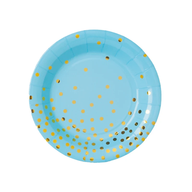 Вечерние одноразовые тарелки, кружки, тарелки, салфетки, шляпа для вечеринки в честь первого дня рождения, вечерние принадлежности - Цвет: 10pcs 7inch plate