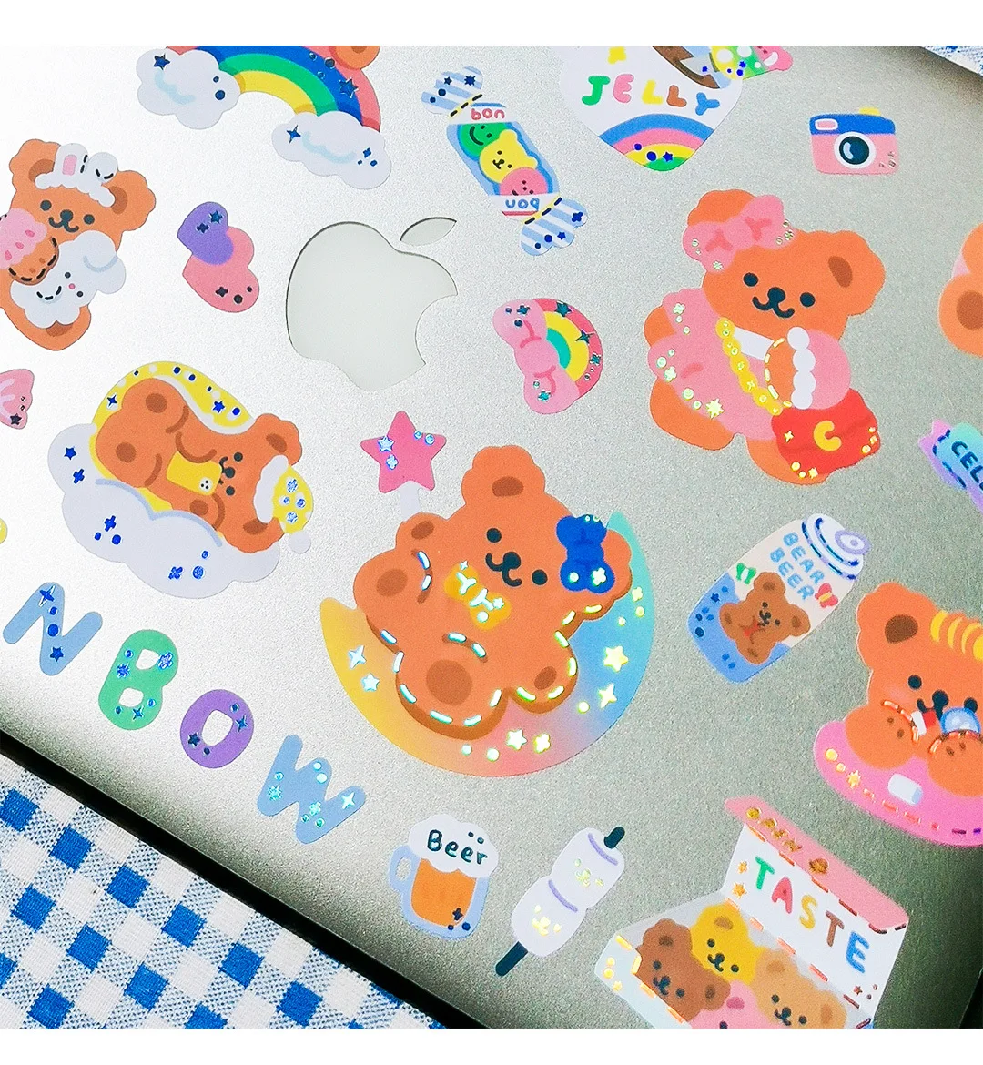 Adesivos de Urso Adesivo de Telefone Glitter Estilo Coreano Unidades Folhas Decoração Scrapbooking Papel Criativo Estacionário Ipad 4 3 Adesivos de urso glitter estilo coreano, 4