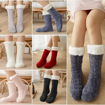

Women Chenille Winter Warm Socks Non-slip Thicken Soft Floor Socks Indoor Home Sleeping Keep Warm Slipper Fashion Floor Socks