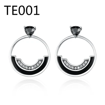 

TE1 alloy Cool Punk Men's Stainless Steel Hoop Piercing Round crystal Earring Ear Stud men woman jewelry