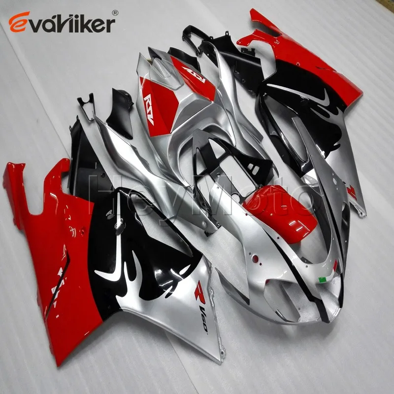 Капот мотоцикла на заказ для RSV1000 2004 2005 2006 ABS Пластиковый обтекатель мотоцикла+ 5 подарков+ окрашенный серебристый красный - Цвет: B