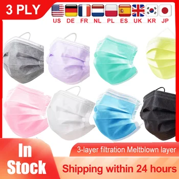 

Surgical Mask Disposable Meltblown 3 Layer Ply Filter Mask Face Mouth Mask Breathable Earloops Hygienic Masks Medical for Adult