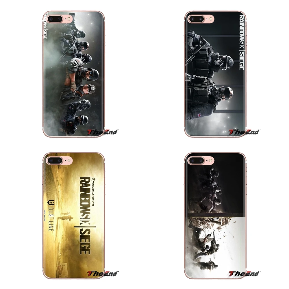 

For Samsung Galaxy S3 S4 S5 Mini S6 S7 Edge S8 S9 S10 Plus Note 3 4 5 8 9 Rainbow Six Siege Operation Transparent TPU Case Cover