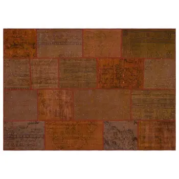 

Handmade Orange Vintage Overdyed Patchwork Area Rug 160x230 Cm-5'3''X7'7''