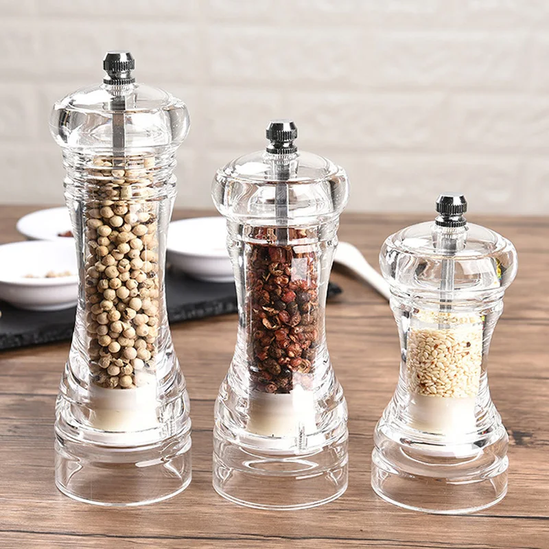 Multifunctional Grinder Acrylic Stainless Steel ​Transparent Manual Pepper Grinding Kitchen Gadgets Home Dinner Supplies | Дом и сад
