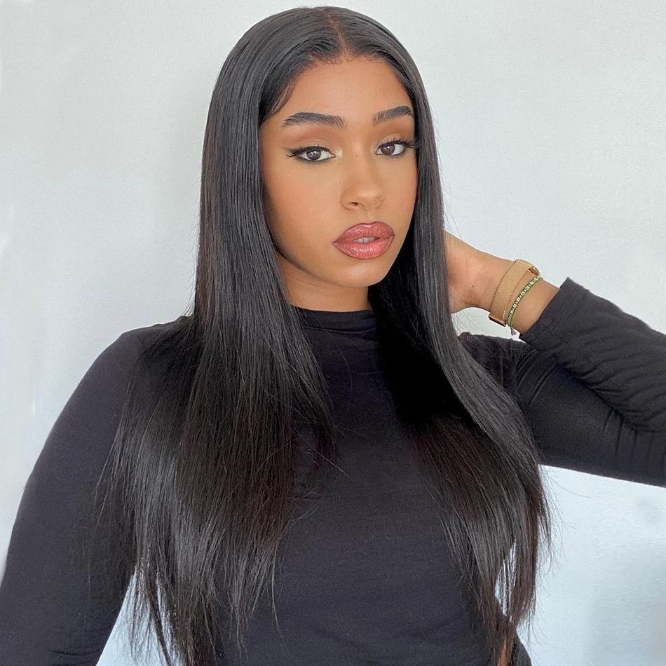 Brazilian Straight 360 Lace Front Human Hair Wig For Women 13x6 13x4 Lace Frontal Wigs Glueless Preplucked 4x4 Closure Wig 180%