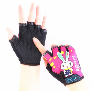 

cartoon NEW sport gloves half fingers for bicycle riding anti-slip, breathable, children gloves gifts for kids