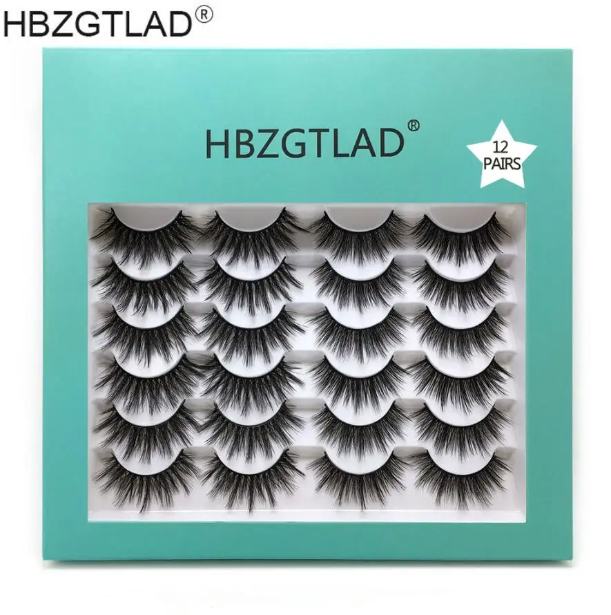 12pair 1203 3/12/13/16 Multipack3D половину Накладные ресницы ручной работы тонкие пушистые длинные ресницы натуральный инструменты для макияжа глаз искусственный щеточка для ресниц - Цвет: 12pair 1203