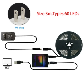 

WS2812 RGB LED Strip Light Kit Music Light Remote Bluetooth Smart Application Control LED Light Suitable for Bedroom Home Party