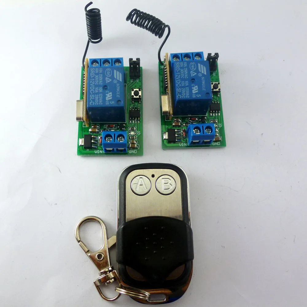 

2 Key EV1527 Wireless 433M Large Power & 1 Channel Learning Code Receiver Delay Relay Switch for LED Smart Home