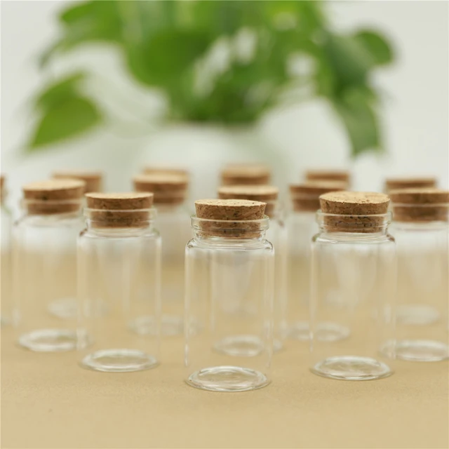 Transparent Glass Bottles Cork Stopper  Square Glass Bottles Spice Storage  - 2 50ml - Aliexpress