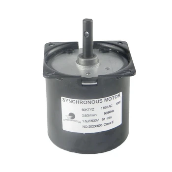 

CHANCS 60KTYZ AC Synchronous Low Noise Electric Motor 110V 2.5-3RPM Barbecue High Torque Metal Geared for Rotisserie Turntable
