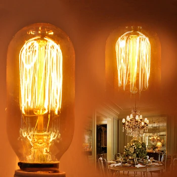 

1pcs E27 Bulbs Vintage Retro Filament 40W Edison Tungsten Lights 220-240v Bulb Antique Style Lamps Cafes Lighting Decor