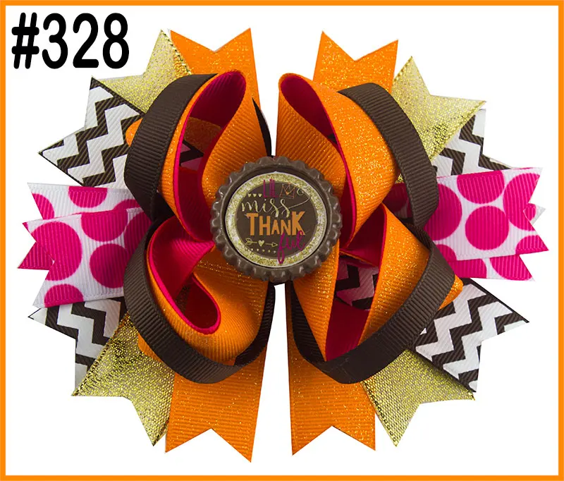 free shipping-F 30pcs halloween boutique hair bows thanksgiving hair bows fall hair bows turkey hair clip ghost bows