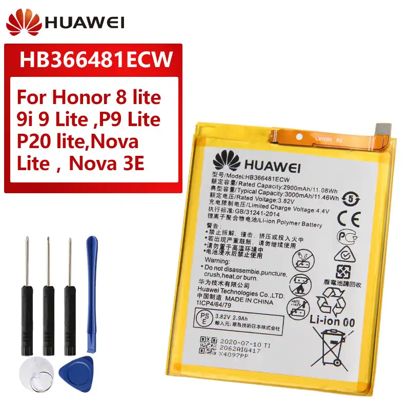 オリジナル交換用バッテリーhuawei社アセンドg9 P9 Lite名誉8 Lite名誉v9再生名誉5c Hbecw本物の3000 2600mah 携帯電話電池 Aliexpress