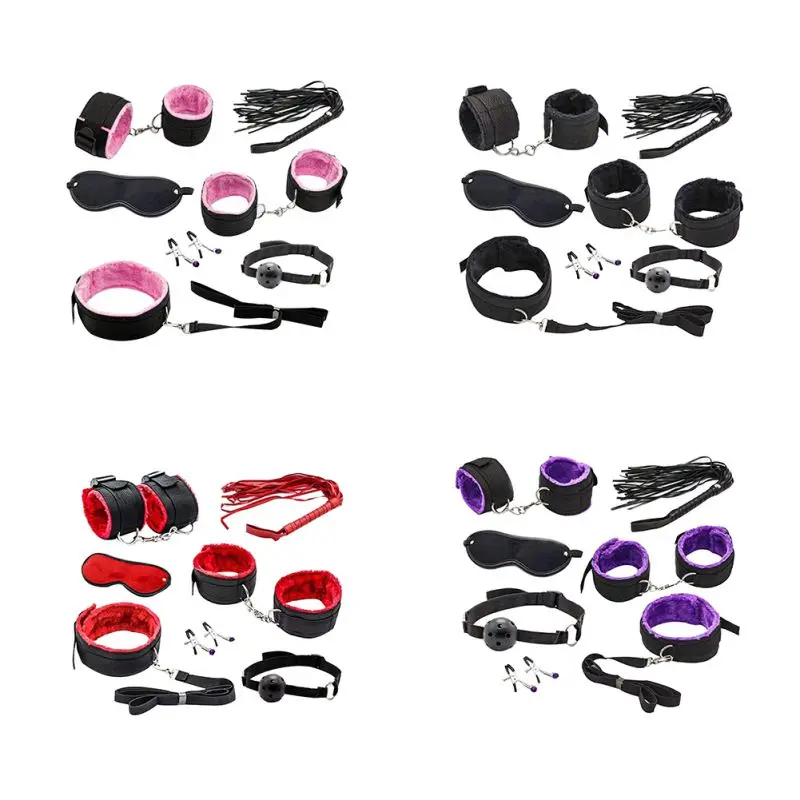 7 шт./компл. бондаж Шестерни комплект Handscuff лодыжки манжеты, сексуальное белье, сексуальное нижнее белье для бондажа для секс-игрушки, секс-товары