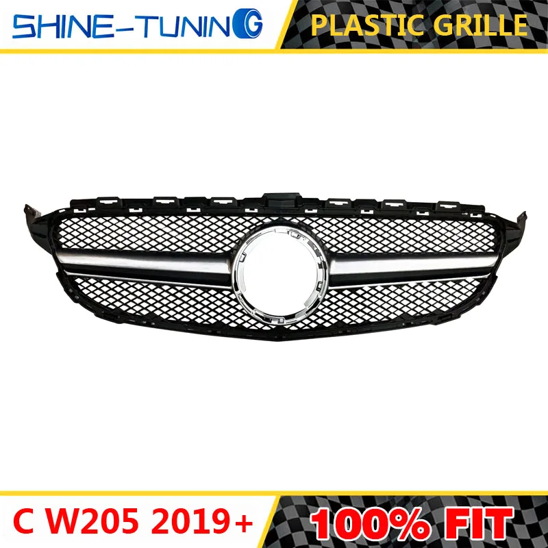 Передняя решетка подходит для mercedes C class W205 C63 amg 2015 2018 2019 w205 C180 C200 C220D C250 C300 C450 без