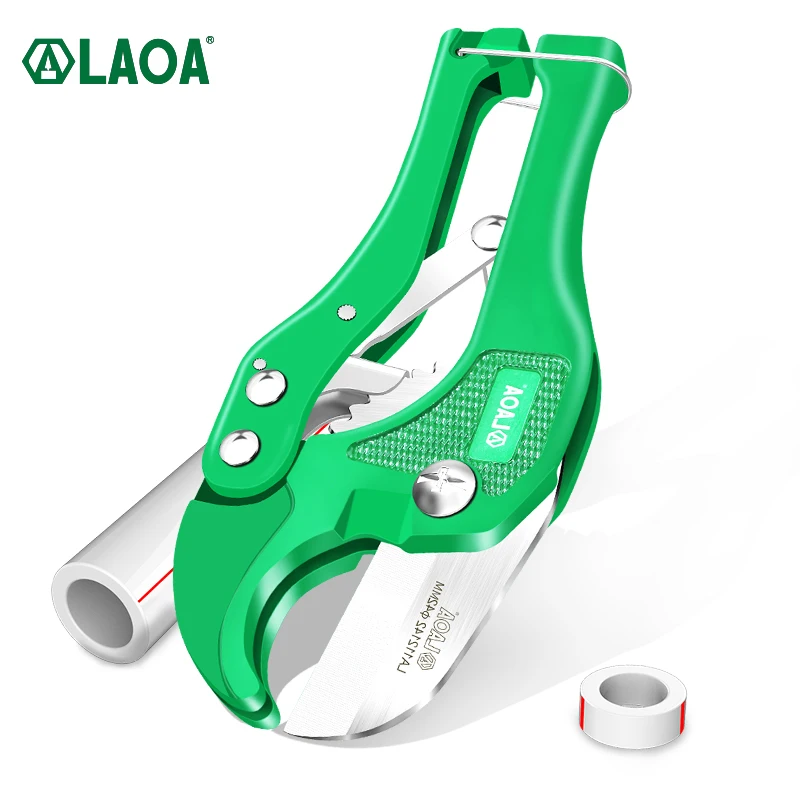 LAOA Professional Pipe Cutter 42mm Water Tube Alloy Body Ratchet Scissors Tube Cutter PVC/PU/PP/PE Hose Cutting Hand Tools pex pipe cutter