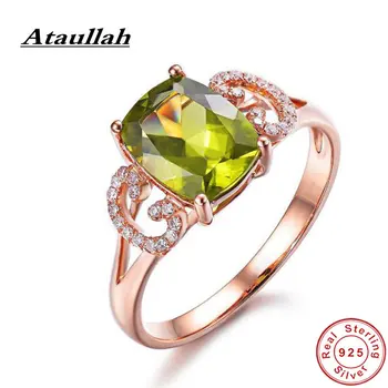 

Ataullah New Arrival Peridot Gemstone Rings Sterling 925 Silver Wedding Ring Diamond Jewelry for Woman Gift RW116