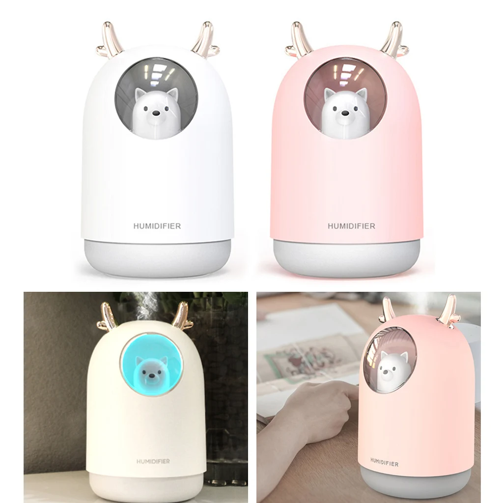 300ml Ultrasonic USB Humidifier Timing Diffuser Maker w/ Color Changing Night Light for Room Home Office Car Air Humidifier