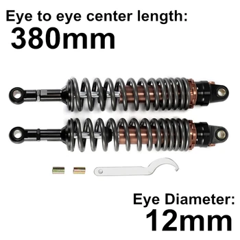 

380mm 14.96" Titanium Motor Mountain Dirt Bike Rear Front Shock Absorber Motorcycle Off-Road Moto Mountain Dirt Bike Absorbers D